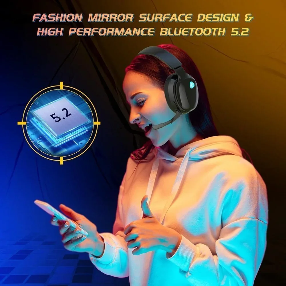 3.5mm Wireless Gaming Headset with Detachable Microphone for Gamer